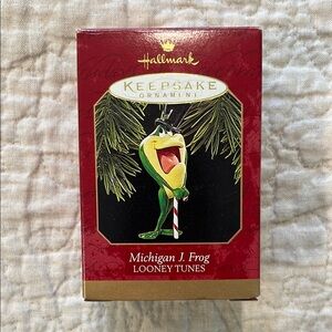 Hallmark Keepsake Michigan J. Frog Ornament - Green and Red
